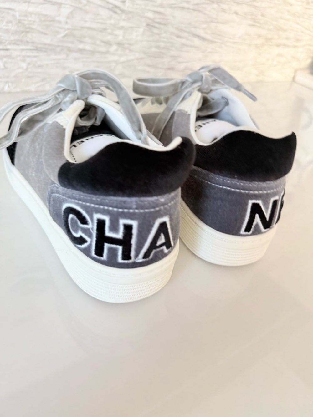 Velvet Gray & Black Sneakers